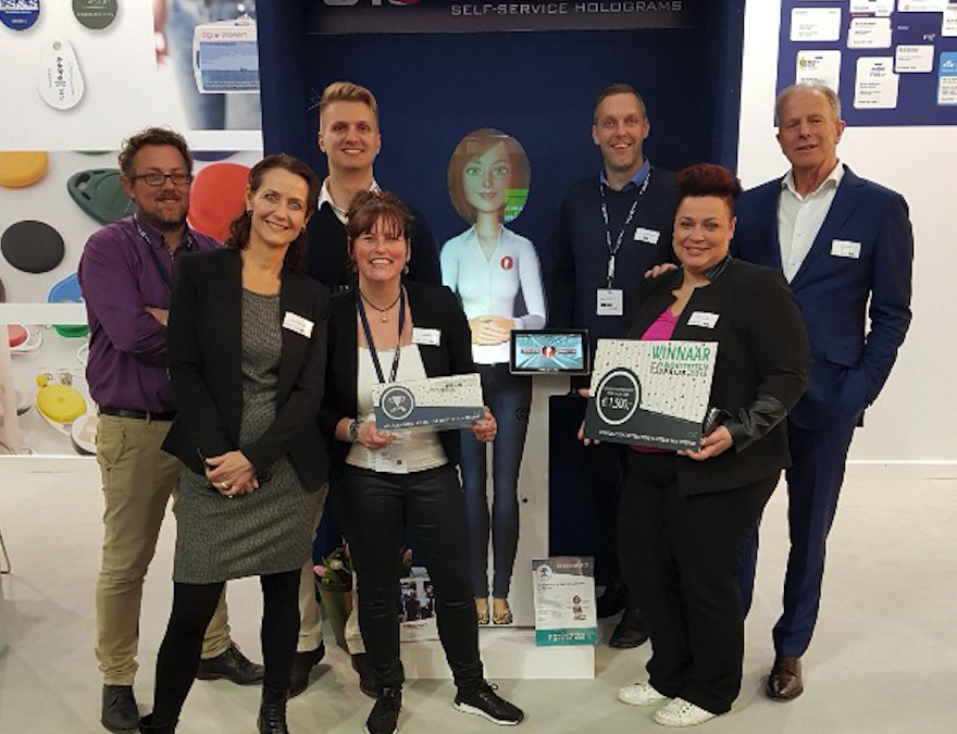 G10 met PRSONAS holografische interactieve assistent winnaar van de FGNoviteitenprijs 2018 tijdens de Vakbeurs Facilitair