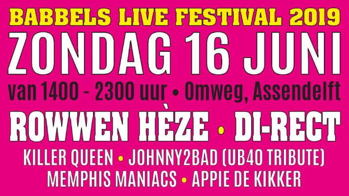 Babbels Live Festival 2019 voor het eerst in Assendelft